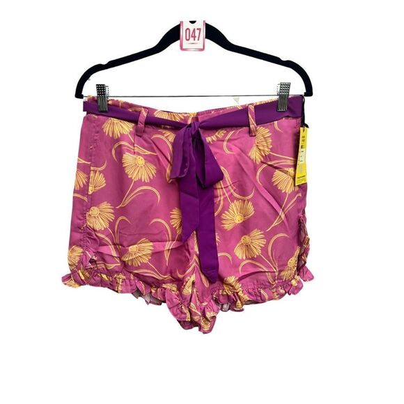 Smiley X Unique Vintage Pink Daisy Ruffle Shorts - Picture 2 of 11